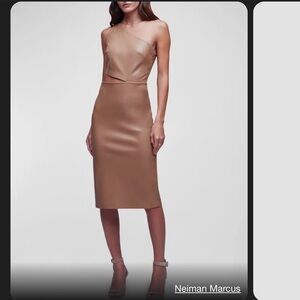 L'AGENCE Tan Strapless Dress